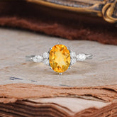 Luxury Legacy 6-Prong Oval-Cut Citrine Engagement Ring